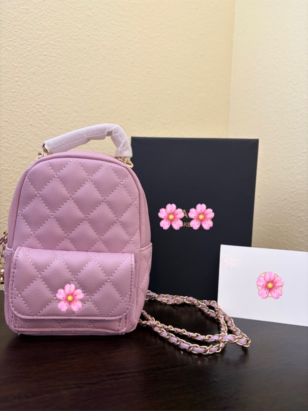 CC Beaute Quilted Pink Mini Backpack Crossbody